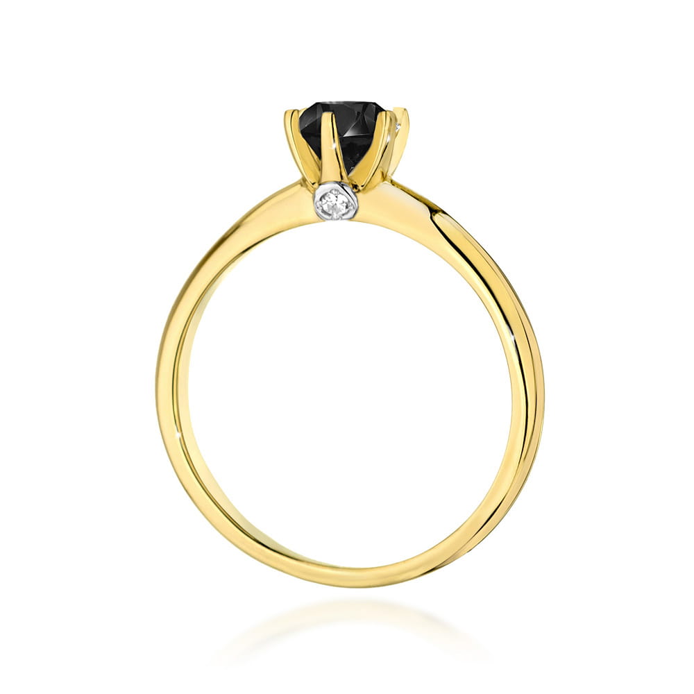 W557 Prsteň Black Diamond 0,50ct žlté zlato Au 585/1000 - 2
