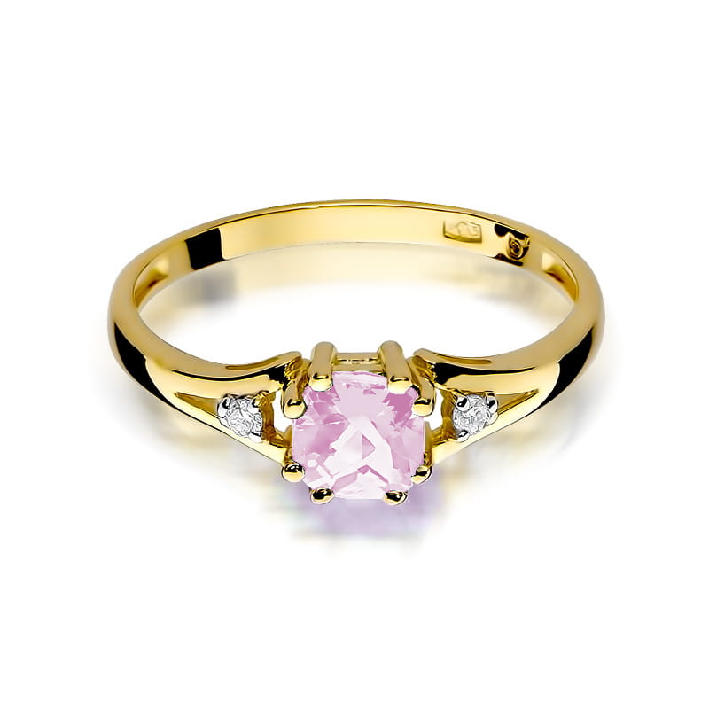 Prsteň W044 Ružový Topaz 0,70ct žlté zlato Au 585/1000 - 1