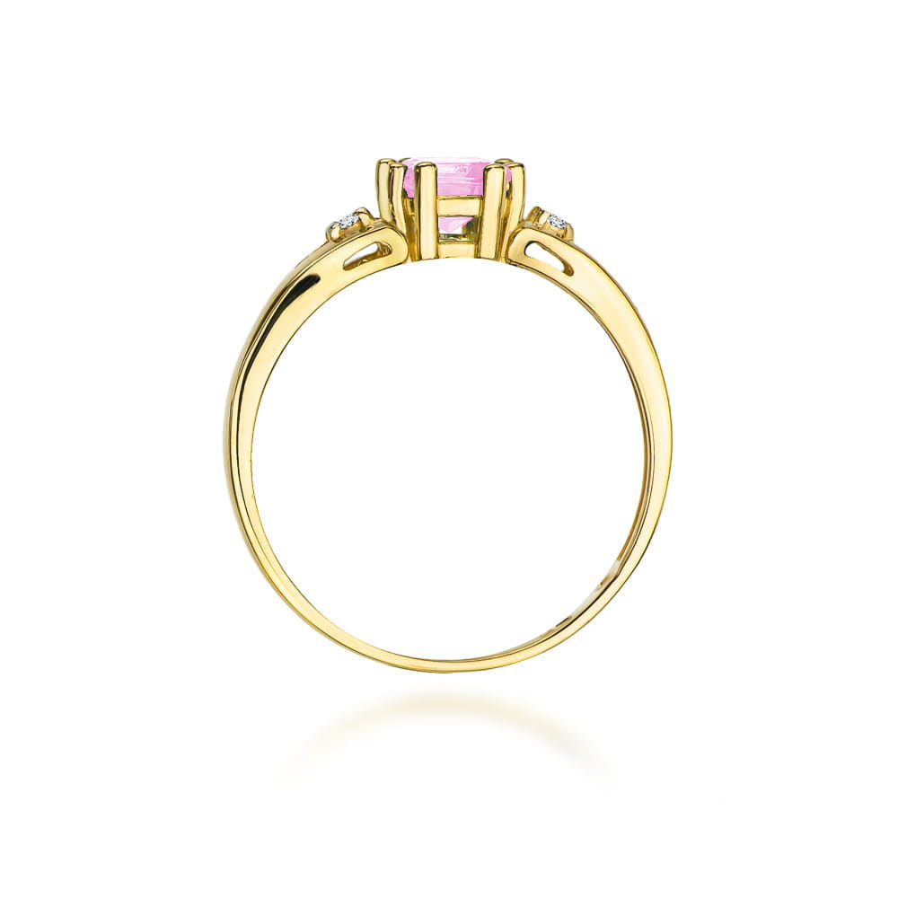 Prsteň W044 Ružový Topaz 0,70ct žlté zlato Au 585/1000 - 2