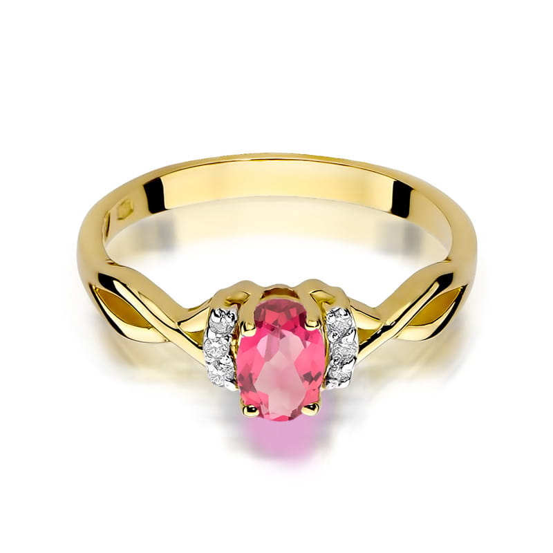 Prsteň W019 Topaz Ružová 0,50ct žlté zlato Au 585/1000 - 1
