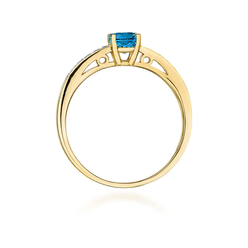 W066 Topaz London Modrý prsteň 0,50ct žlté zlato Au 585/1000 - 2