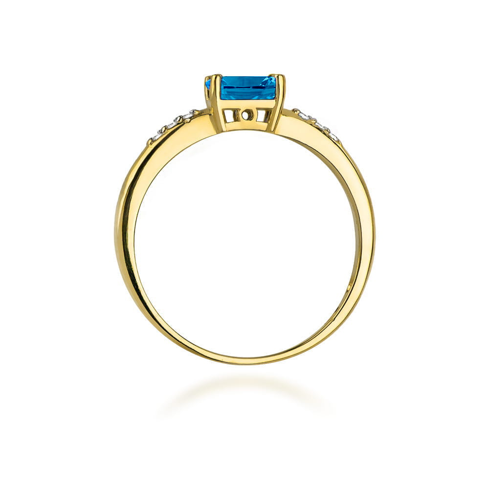 W077 Topaz London Modrý prsteň 0,50ct žlté zlato Au 585/1000 - 2