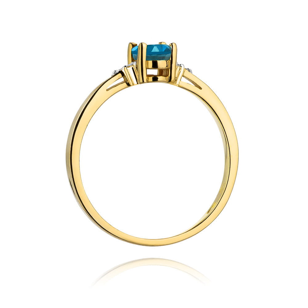 W301 Topaz London Modrý prsteň 0,50ct žlté zlato Au 585/1000 - 2