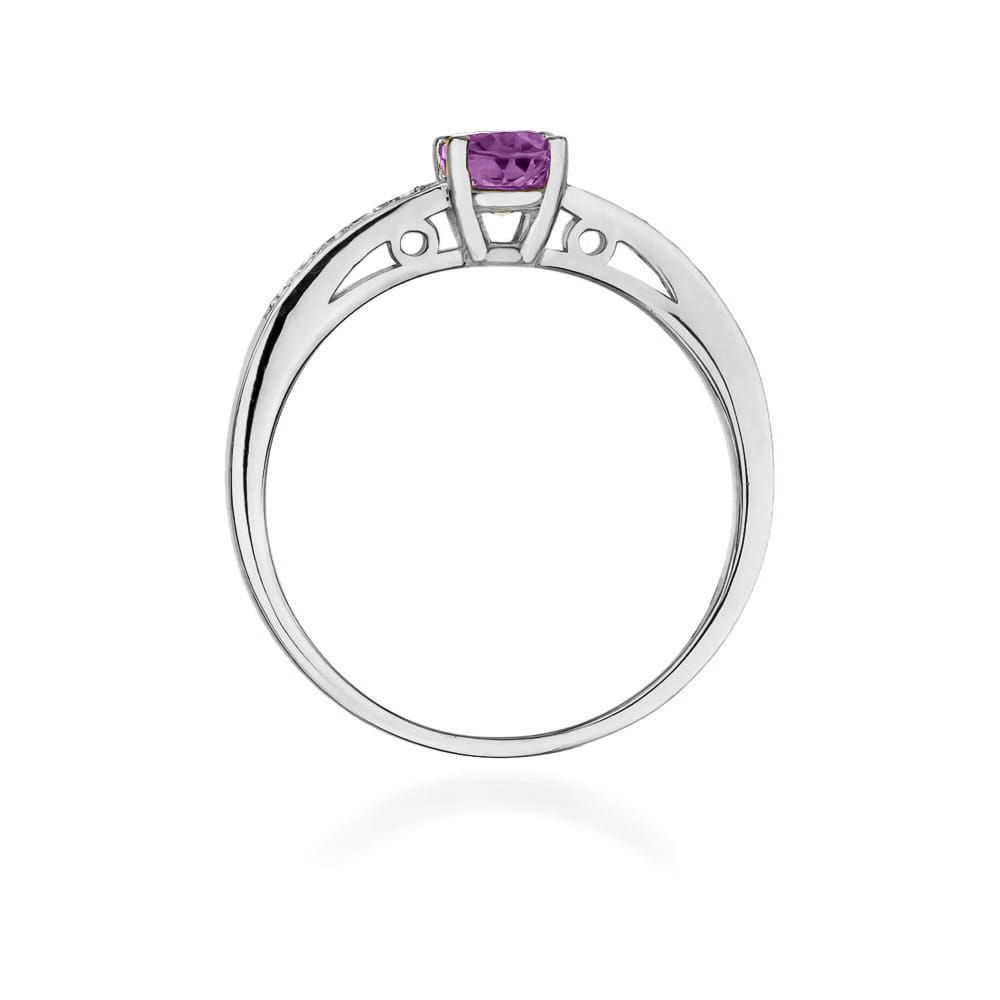 W066 Ametystový prsteň 0,50ct biele zlato Au 585/1000 - 2