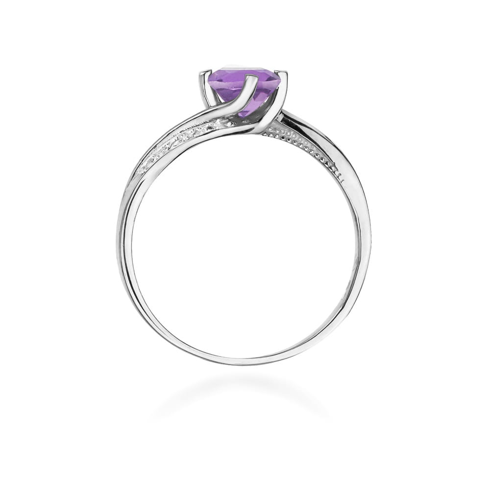 W084 Ametystový prsteň 0,50ct biele zlato Au 585/1000 - 2
