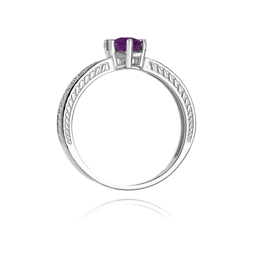 W075 Ametystový prsteň 0,50ct biele zlato Au 585/1000 - 2