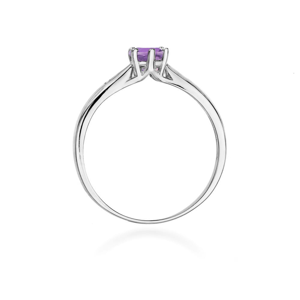 W074 Ametystový prsteň 0,50ct biele zlato Au 585/1000 - 2