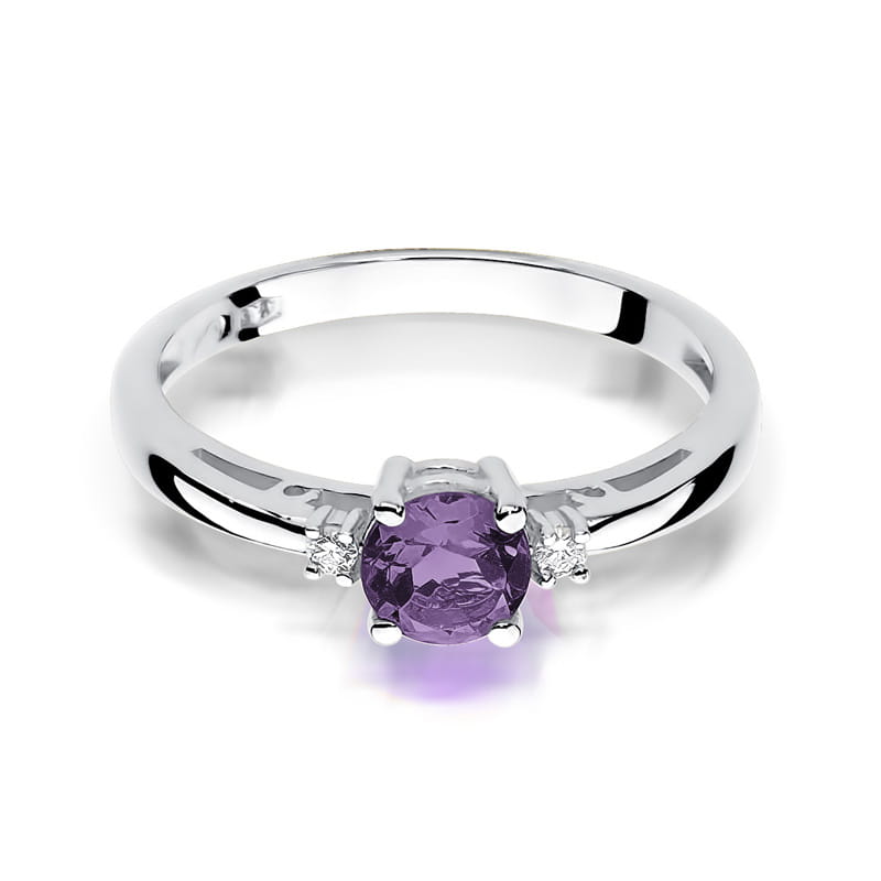 W010 Ametystový prsteň 0,50ct biele zlato Au 585/1000 - 1