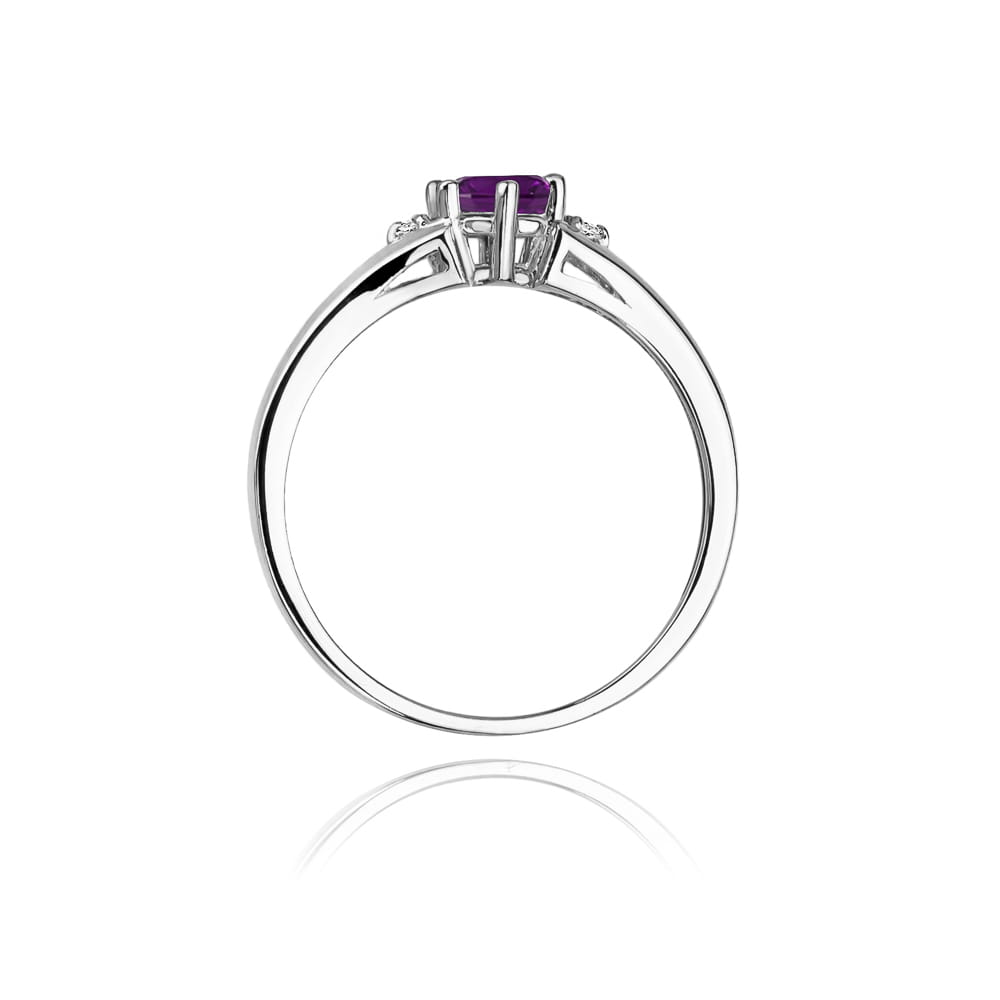 W076 Ametystový prsteň 0,50ct biele zlato Au 585/1000 - 2