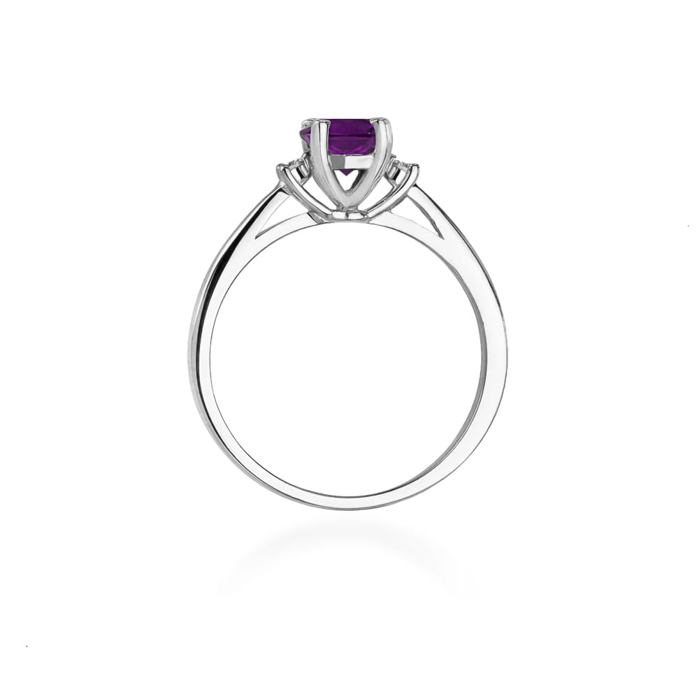 W017 Ametystový prsteň 0,50ct biele zlato Au 585/1000 - 2