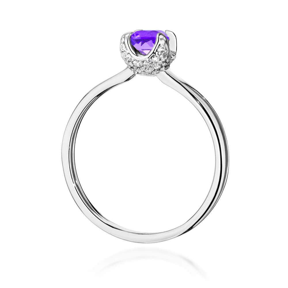 W556 Ametystový prsteň 0,50ct biele zlato Au 585/1000 - 2