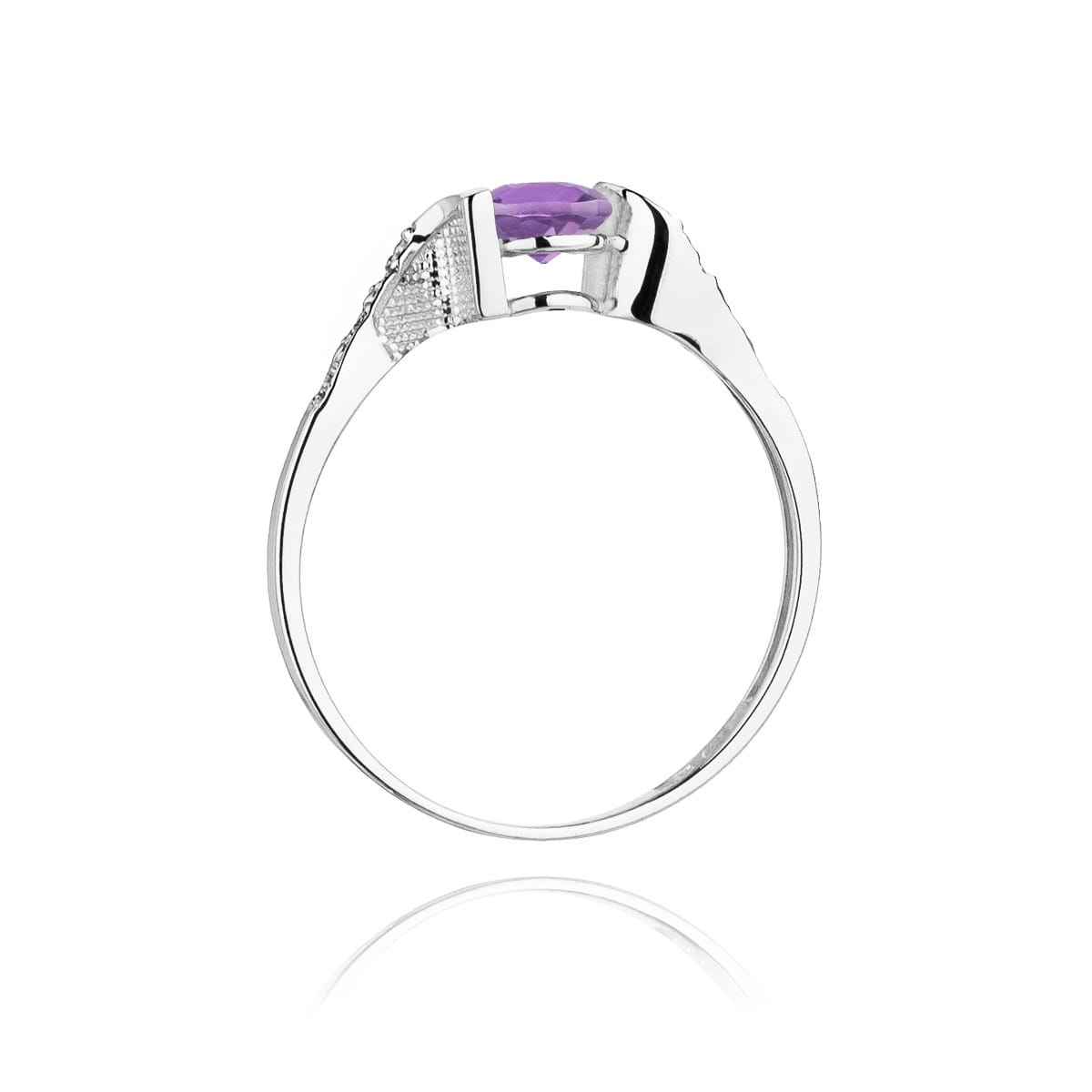 W120 Ametystový prsteň 0,50ct biele zlato Au 585/1000 - 2