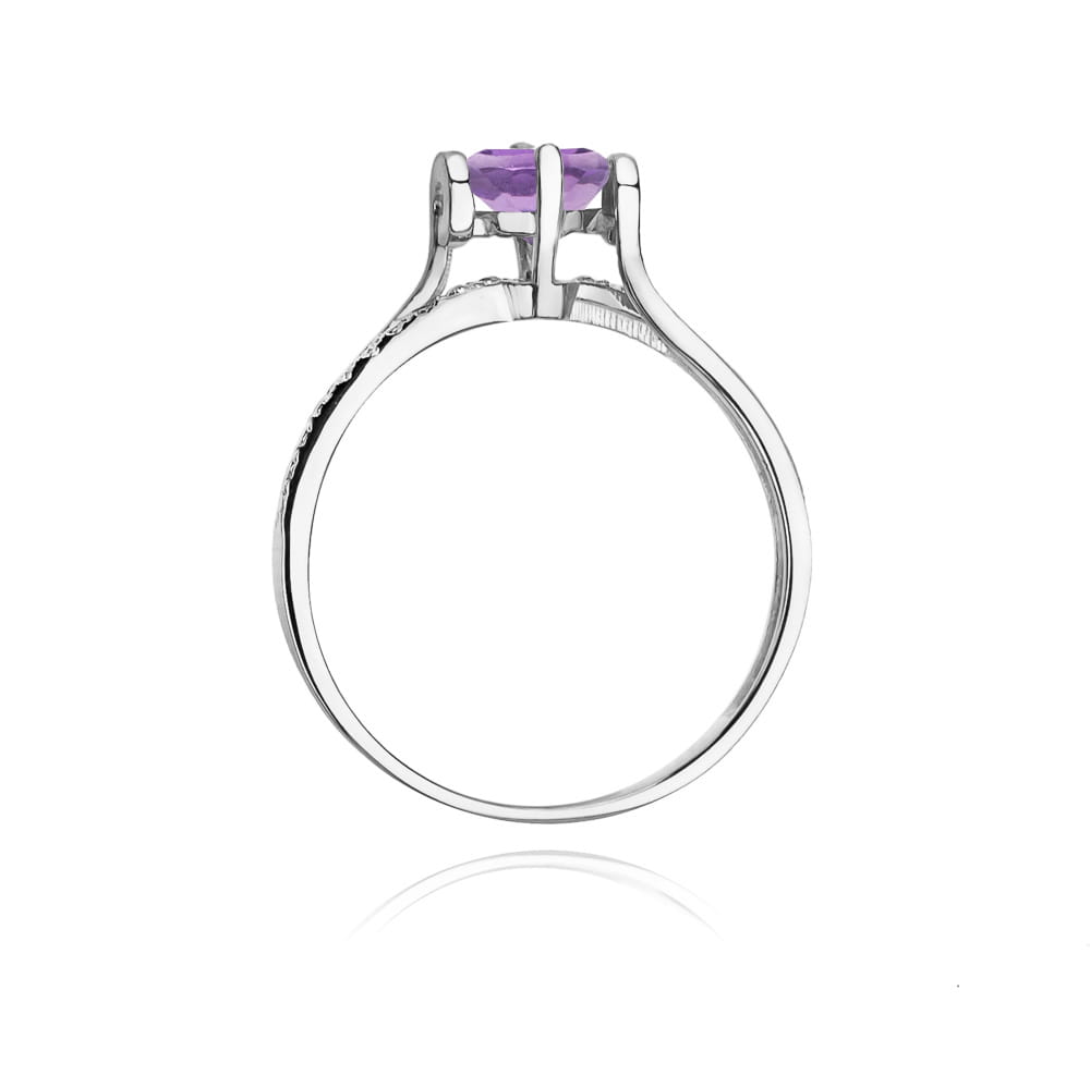 W102 Ametystový prsteň 0,50ct biele zlato Au 585/1000 - 2