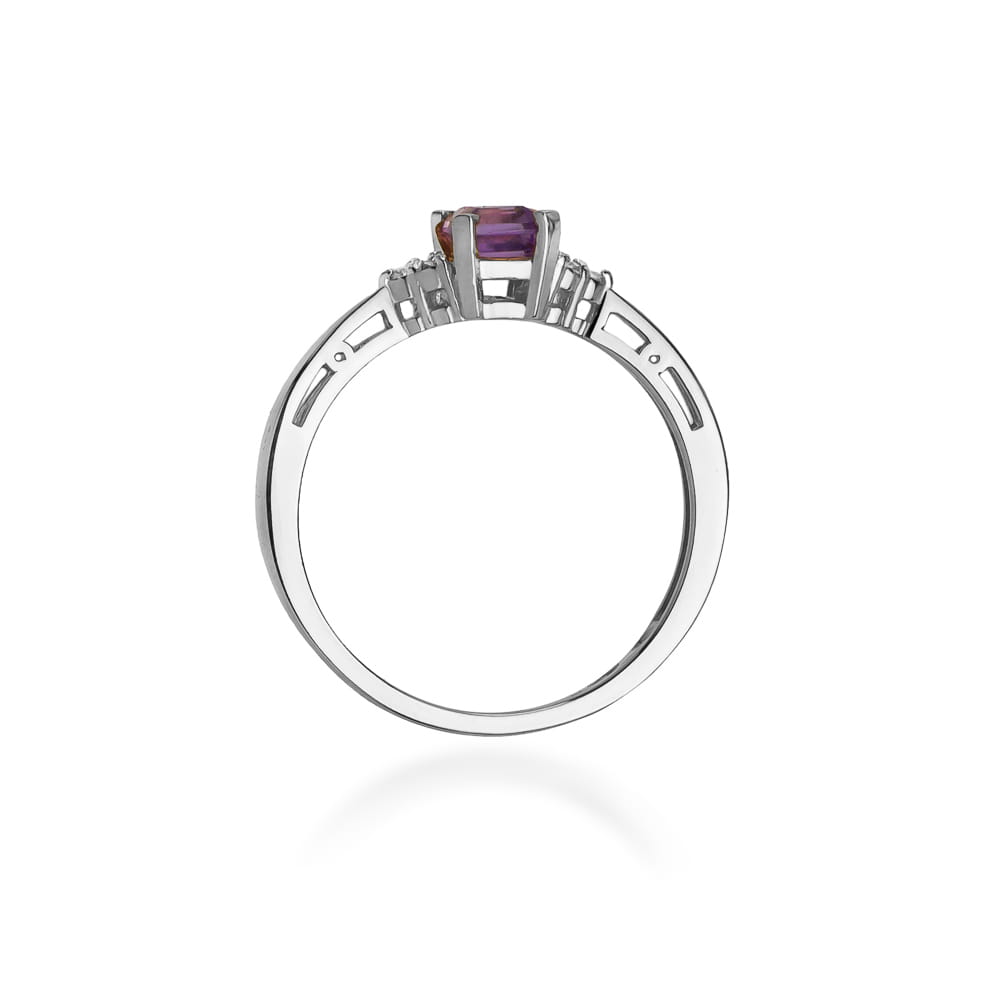 W002 Ametystový prsteň 0,50ct biele zlato Au 585/1000 - 2