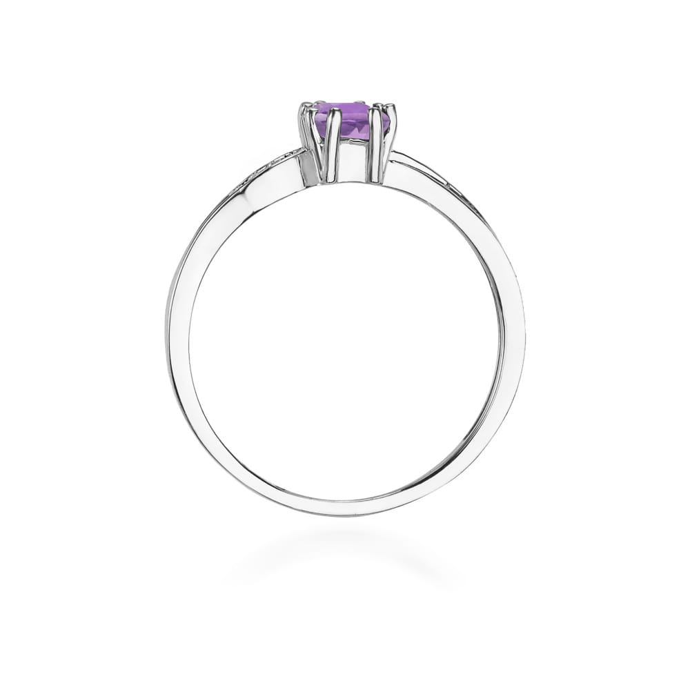 W094 Ametystový prsteň 0,50ct biele zlato Au 585/1000 - 2