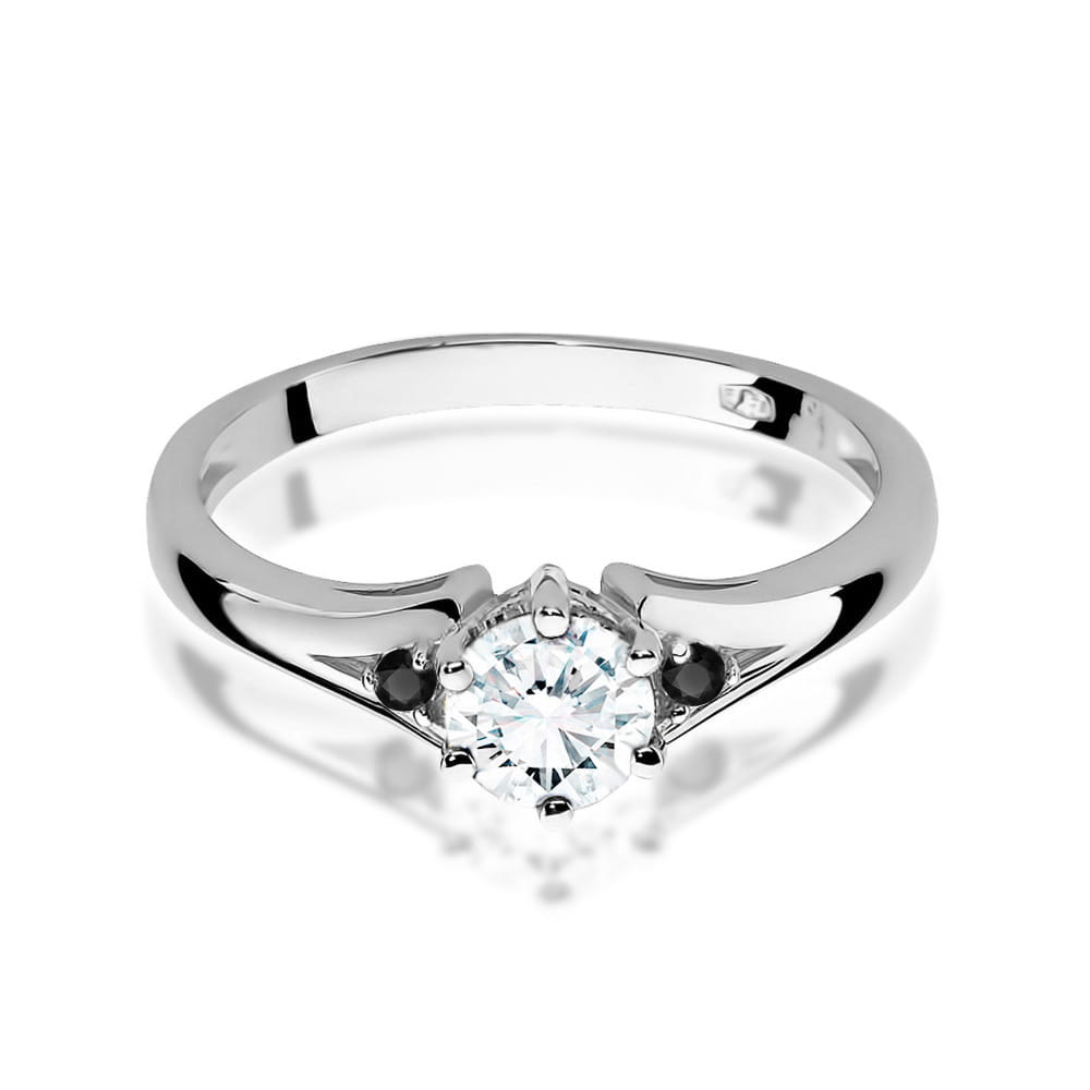 W076 prsteň White Sapphire 0.60ct biele zlato Au 585/1000 - 1