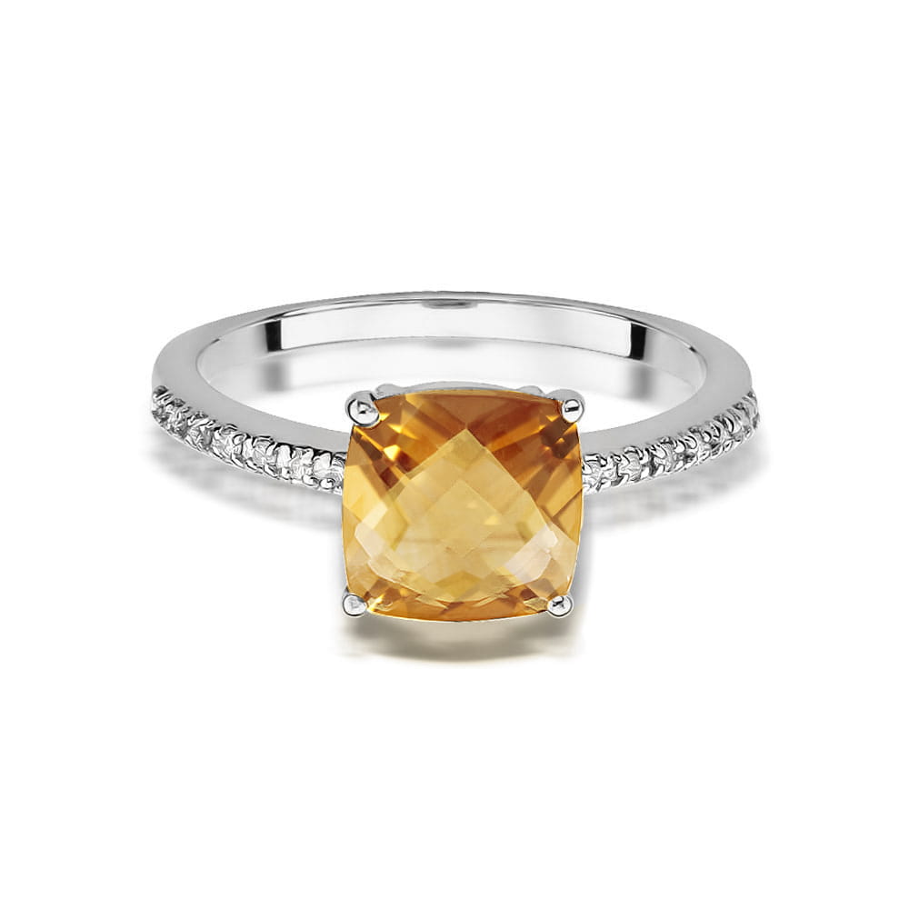 W511 Citrónový prsteň 2,00ct biele zlato Au 585/1000 - 1