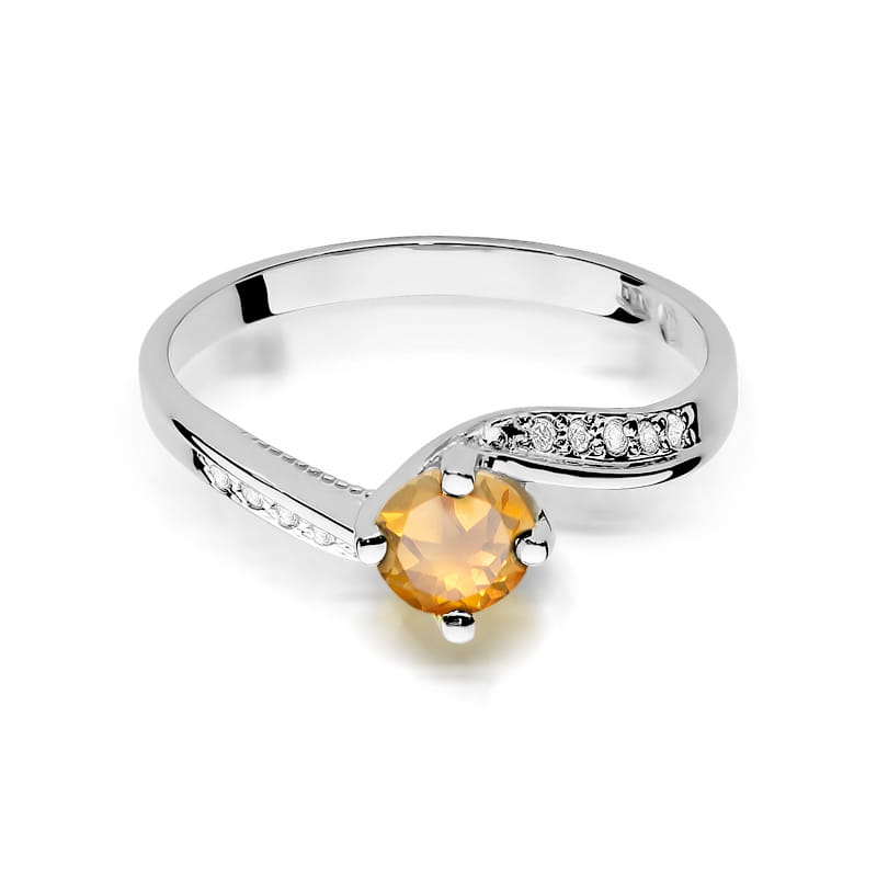 Prsteň W084 Citrón 0,50ct biele zlato Au 585/1000 - 1