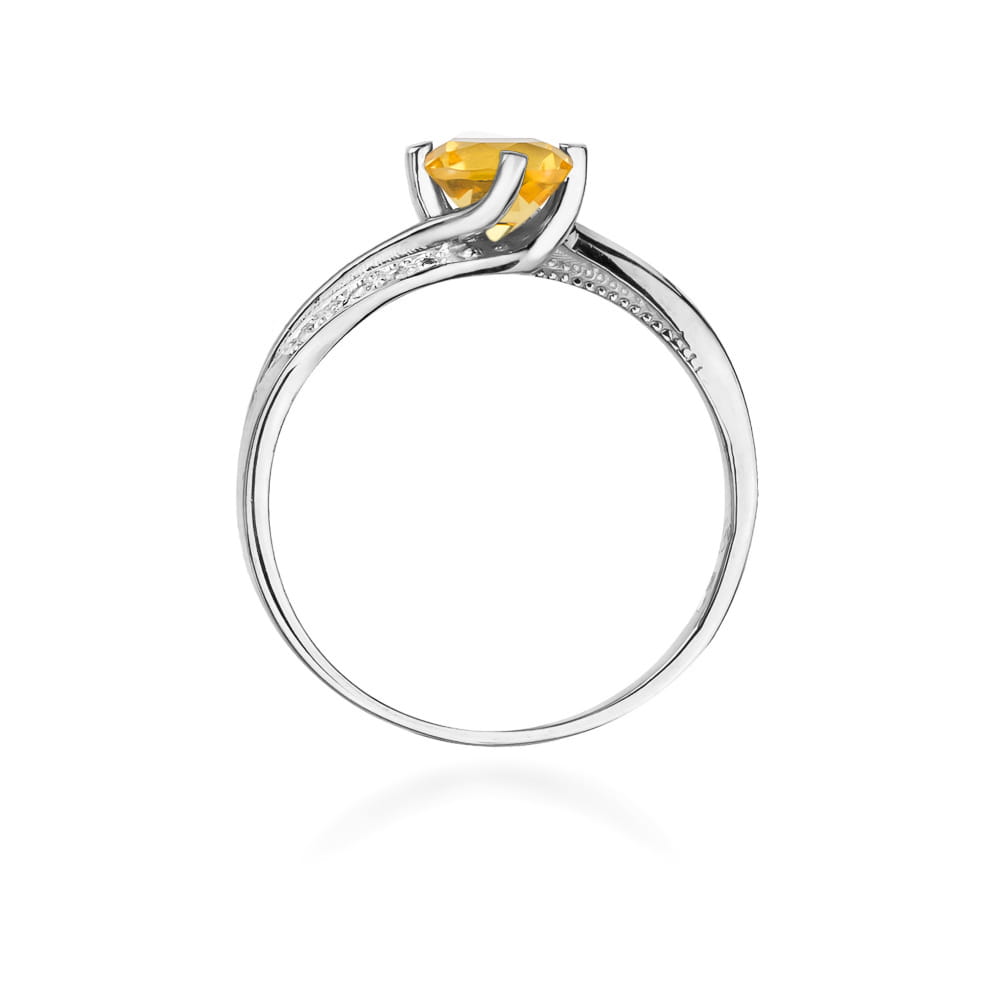 Prsteň W084 Citrón 0,50ct biele zlato Au 585/1000 - 2