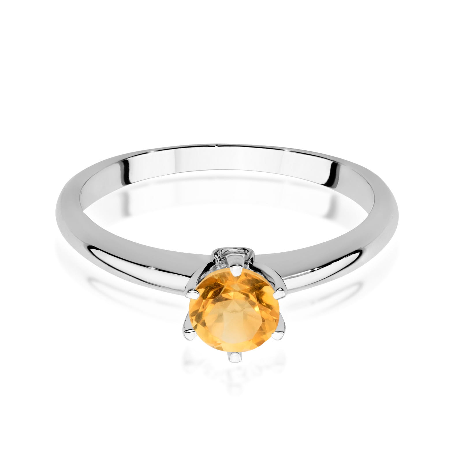 W557 Citrónový prsteň 0,50ct biele zlato Au 585/1000 - 1