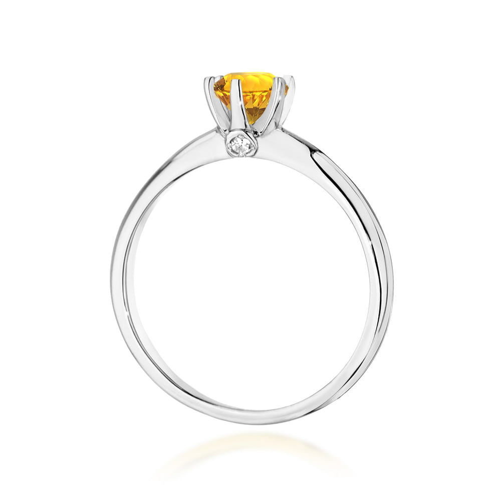 W557 Citrónový prsteň 0,50ct biele zlato Au 585/1000 - 2
