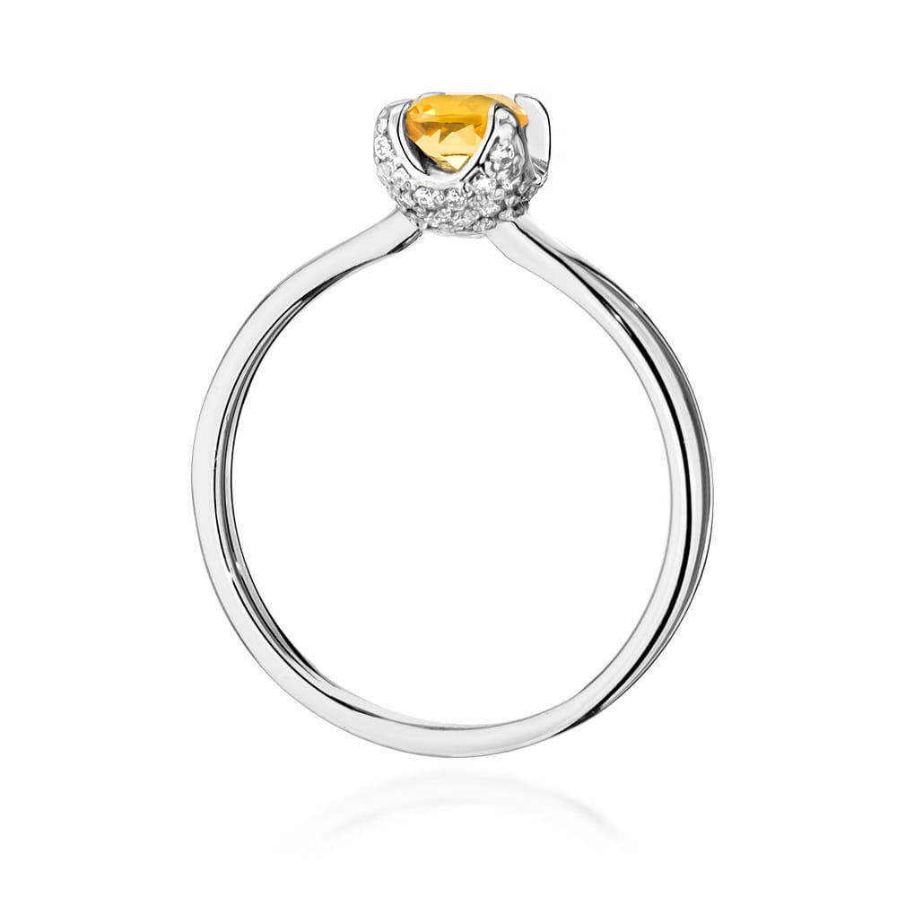 W556 Citrónový prsteň 0,50ct biele zlato Au 585/1000 - 2