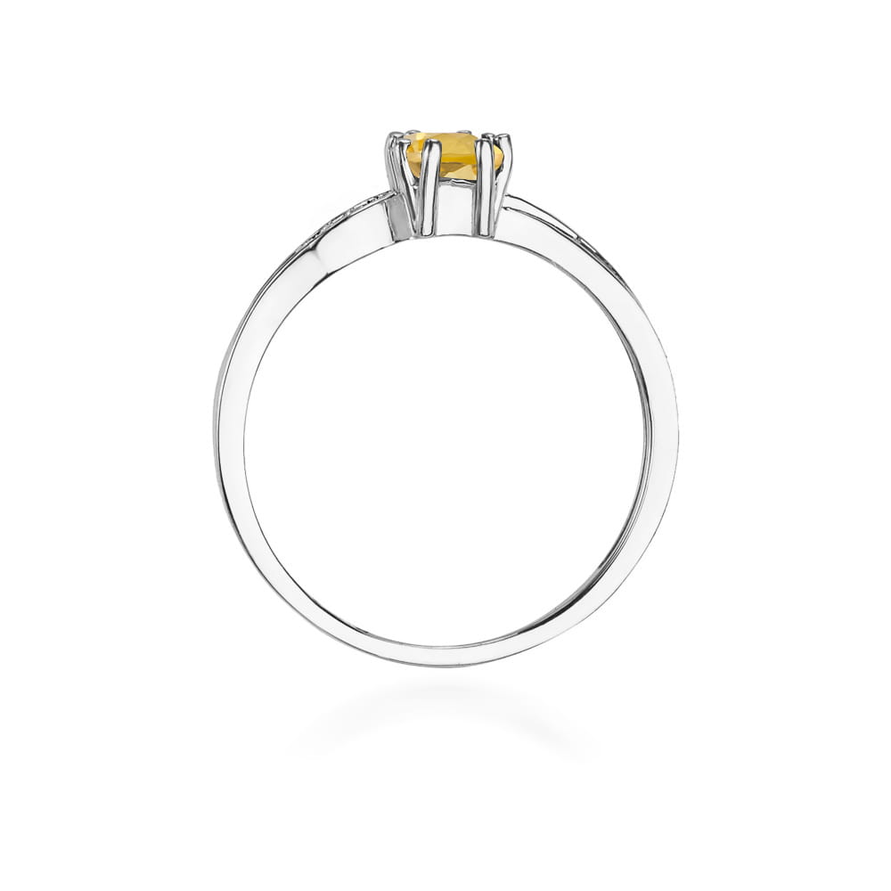 Prsteň W094 Citrón 0,60ct biele zlato Au 585/1000 - 2