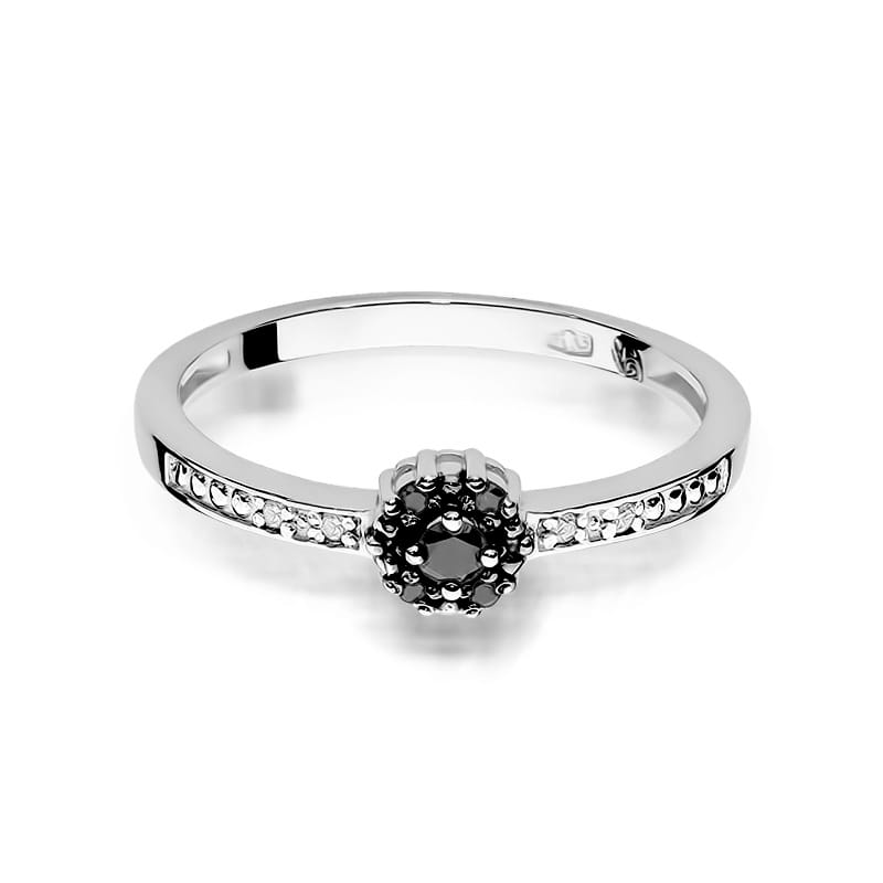 Prsteň W091 Black Diamond 0,02ct biele zlato Au 585/1000 - 1