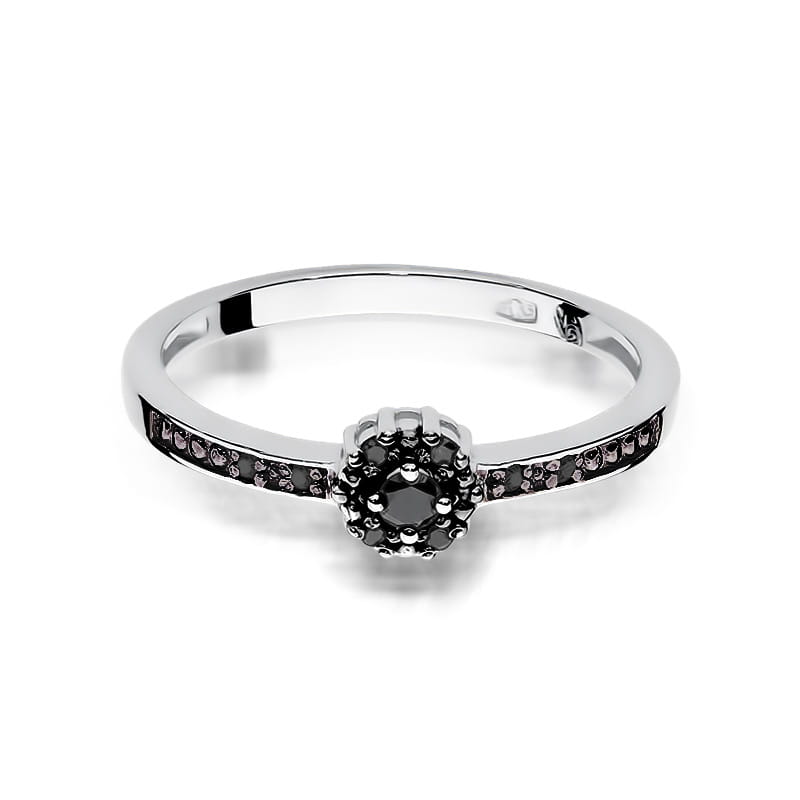 Prsteň W091 Black Diamond 0,02ct biele zlato Au 585/1000 - 1