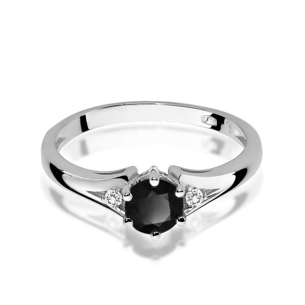 W076 Prsteň Black Diamond 0,50ct biele zlato Au 585/1000 - 1