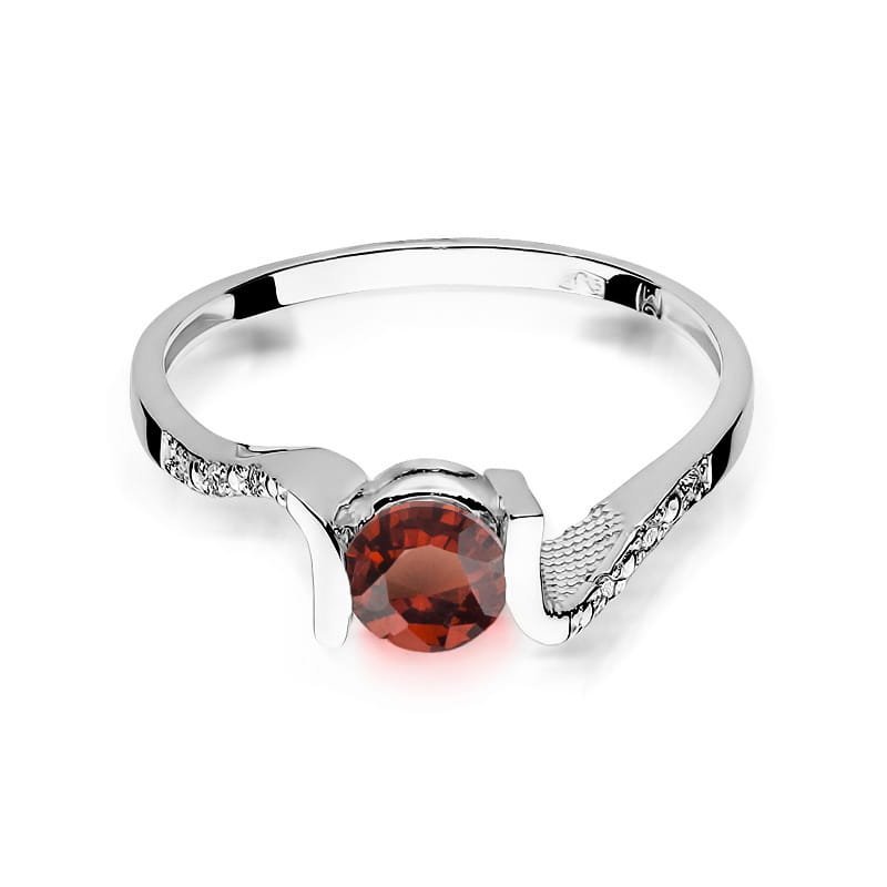 W120 prsteň Garnet 0.60ct biele zlato Au 585/1000 - 1