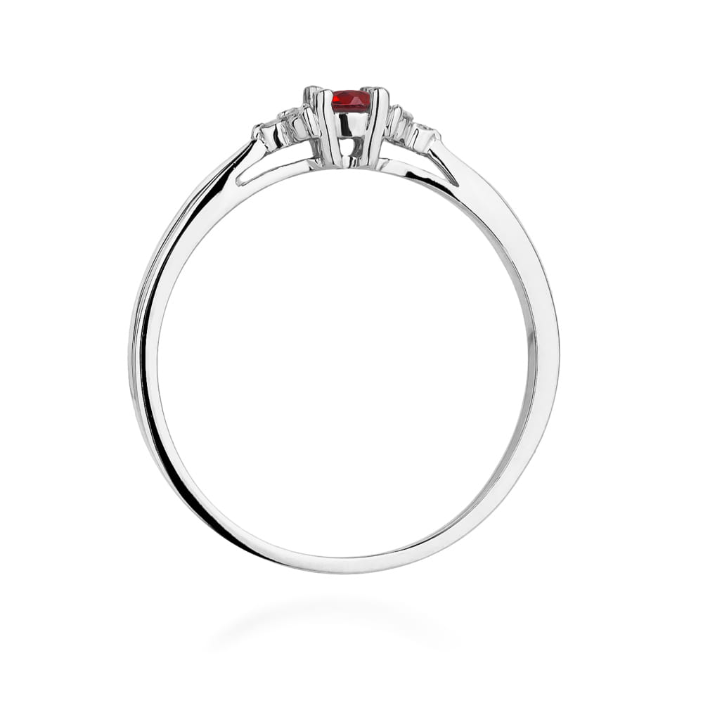 W428 Ruby prsteň 0.15ct biele zlato Au 585/1000 - 2