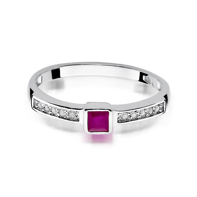 W327 Ruby prsteň 0,20ct biele zlato Au 585/1000 - 1