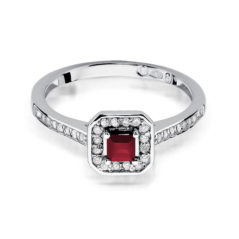 W315 Ruby prsteň 0,20ct biele zlato Au 585/1000 - 1