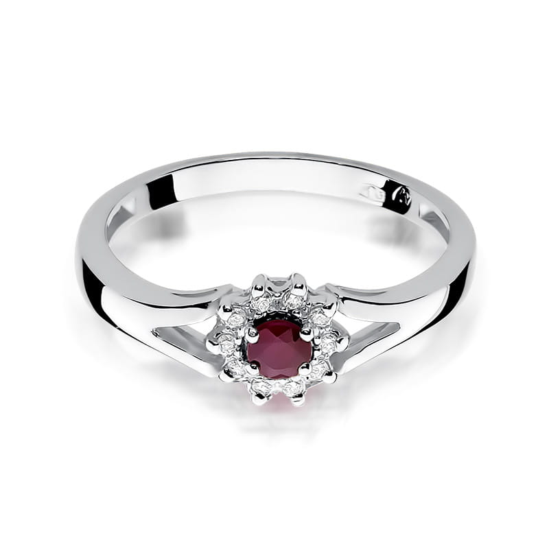 W185 Ruby prsteň 0,15ct biele zlato Au 585/1000 - 1