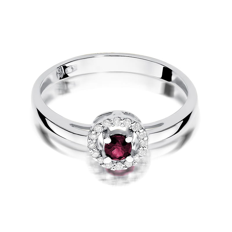 W238 Ruby prsteň 0,15ct biele zlato Au 585/1000 - 1
