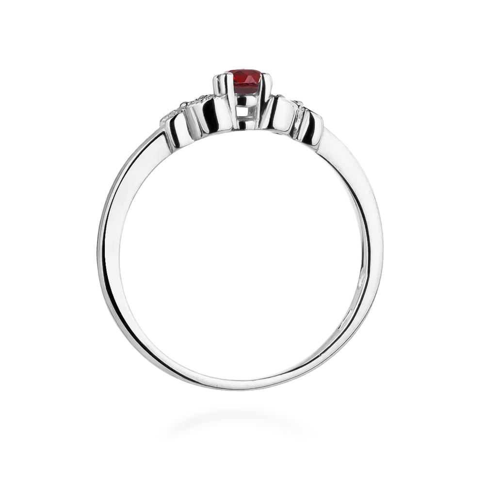 W414 Ruby prsteň 0,15ct biele zlato Au 585/1000 - 2