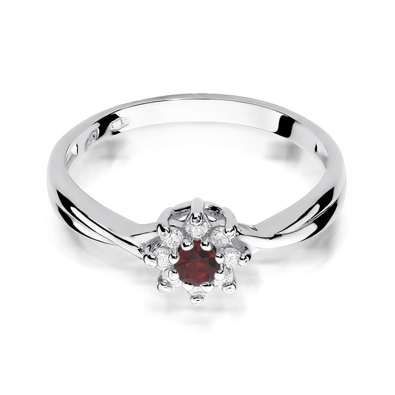 Prsteň W072 Ruby 0,15ct biele zlato Au 585/1000 - 1