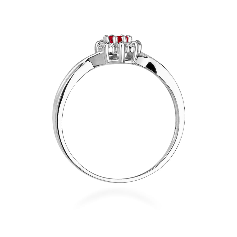 Prsteň W072 Ruby 0,15ct biele zlato Au 585/1000 - 2
