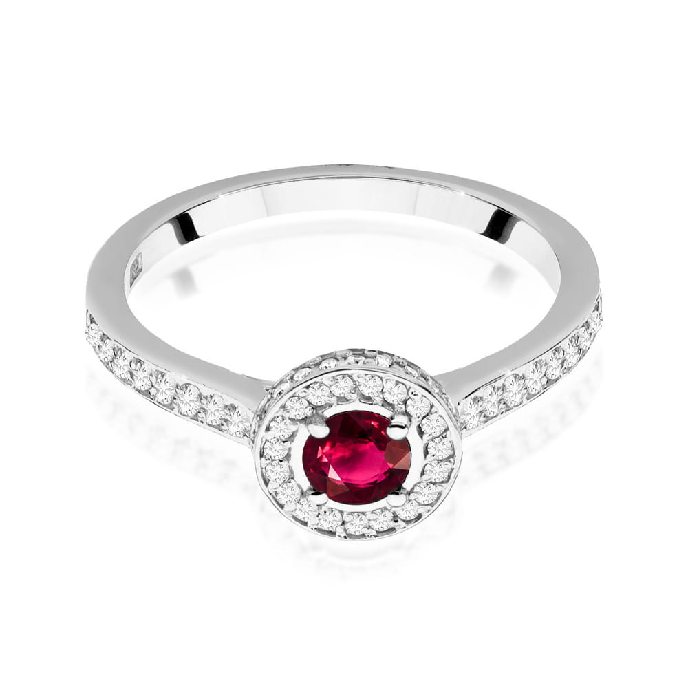 W559 Ruby prsteň 0,35ct biele zlato Au 585/1000 - 1