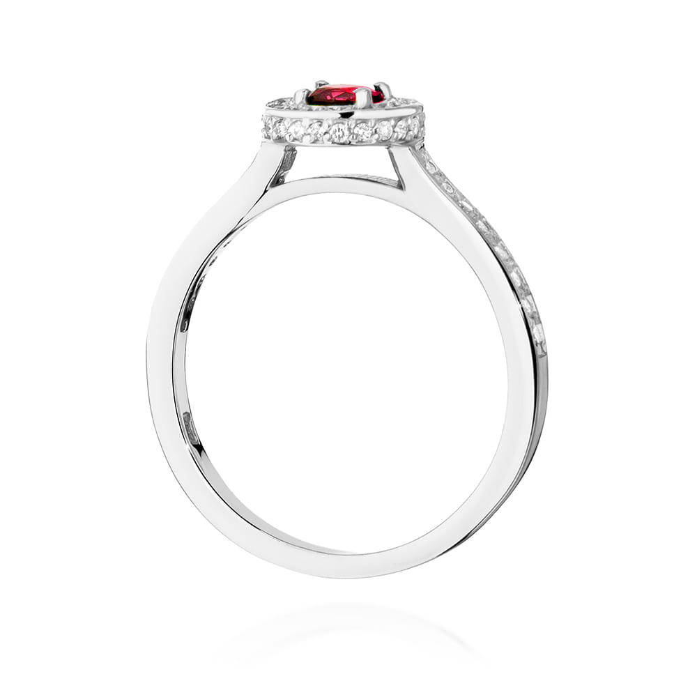 W559 Ruby prsteň 0,35ct biele zlato Au 585/1000 - 2