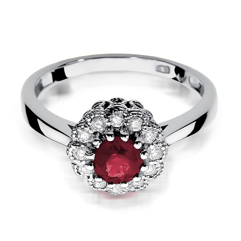 W284 Ruby prsteň 0,60ct biele zlato Au 585/1000 - 1