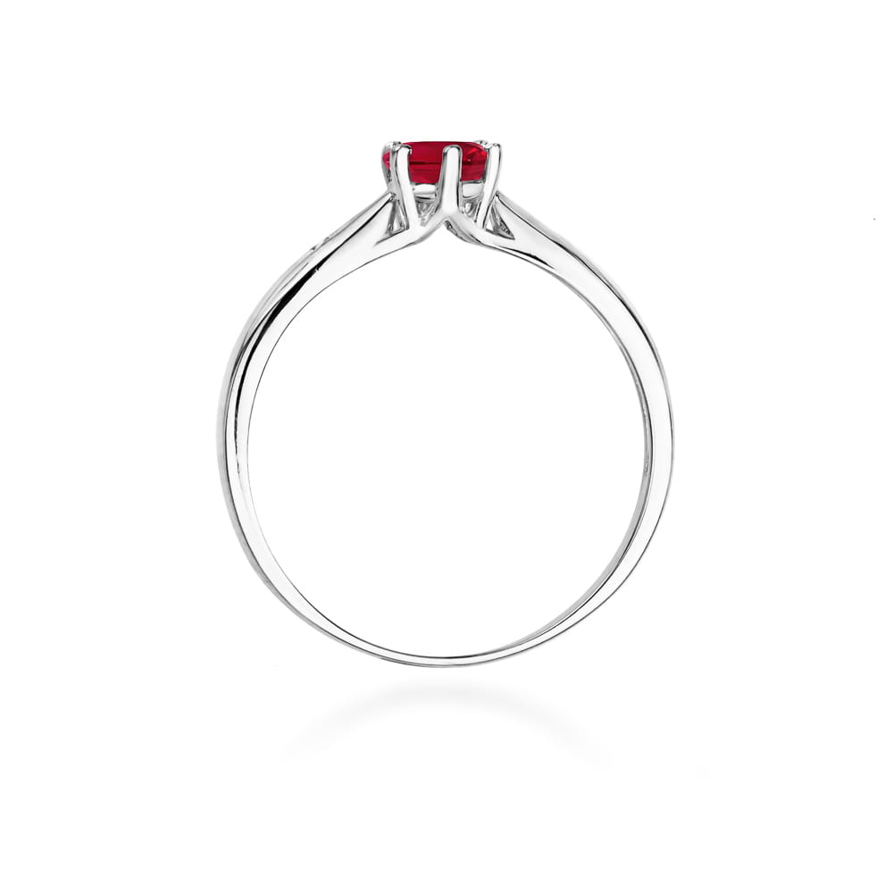 Prsteň W074 Ruby 0,60ct biele zlato Au 585/1000 - 2