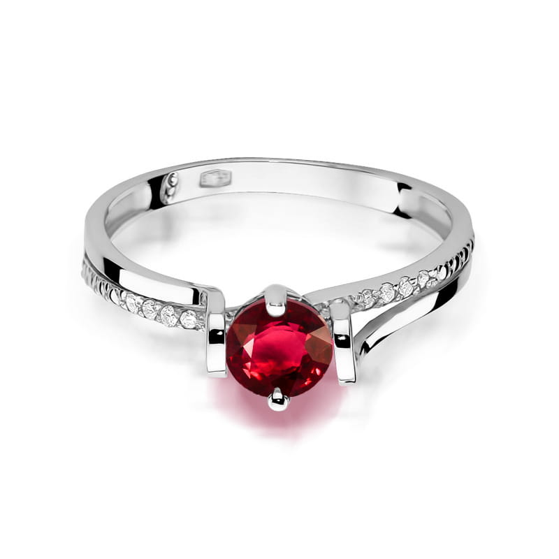 W102 Ruby prsteň 0,60ct biele zlato Au 585/1000 - 1
