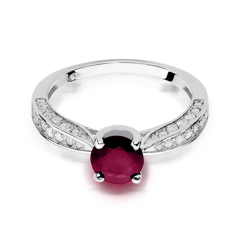 W206 Ruby prsteň 1.20ct biele zlato Au 585/1000 - 1