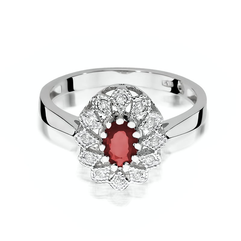 W354 Ruby prsteň 0,60ct biele zlato Au 585/1000 - 1