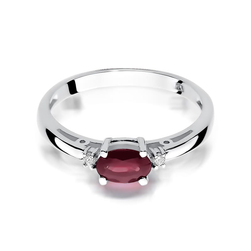 W006 Ruby prsteň 0.60ct biele zlato Au 585/1000 - 1