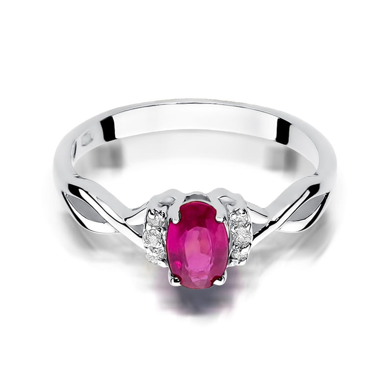 W019 Ruby prsteň 0,60ct biele zlato Au 585/1000 - 1