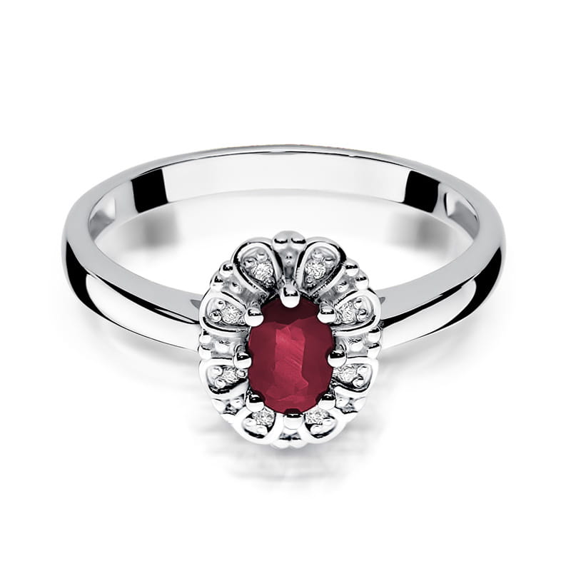 W304 Ruby prsteň 0,60ct biele zlato Au 585/1000 - 1