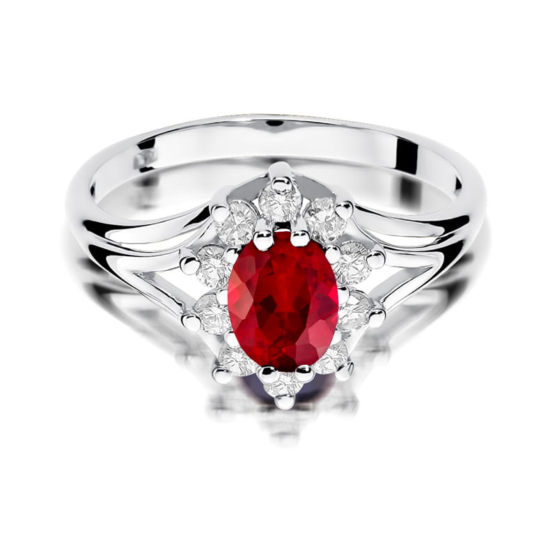 W037 Ruby prsteň 1.00ct biele zlato Au 585/1000 - 1